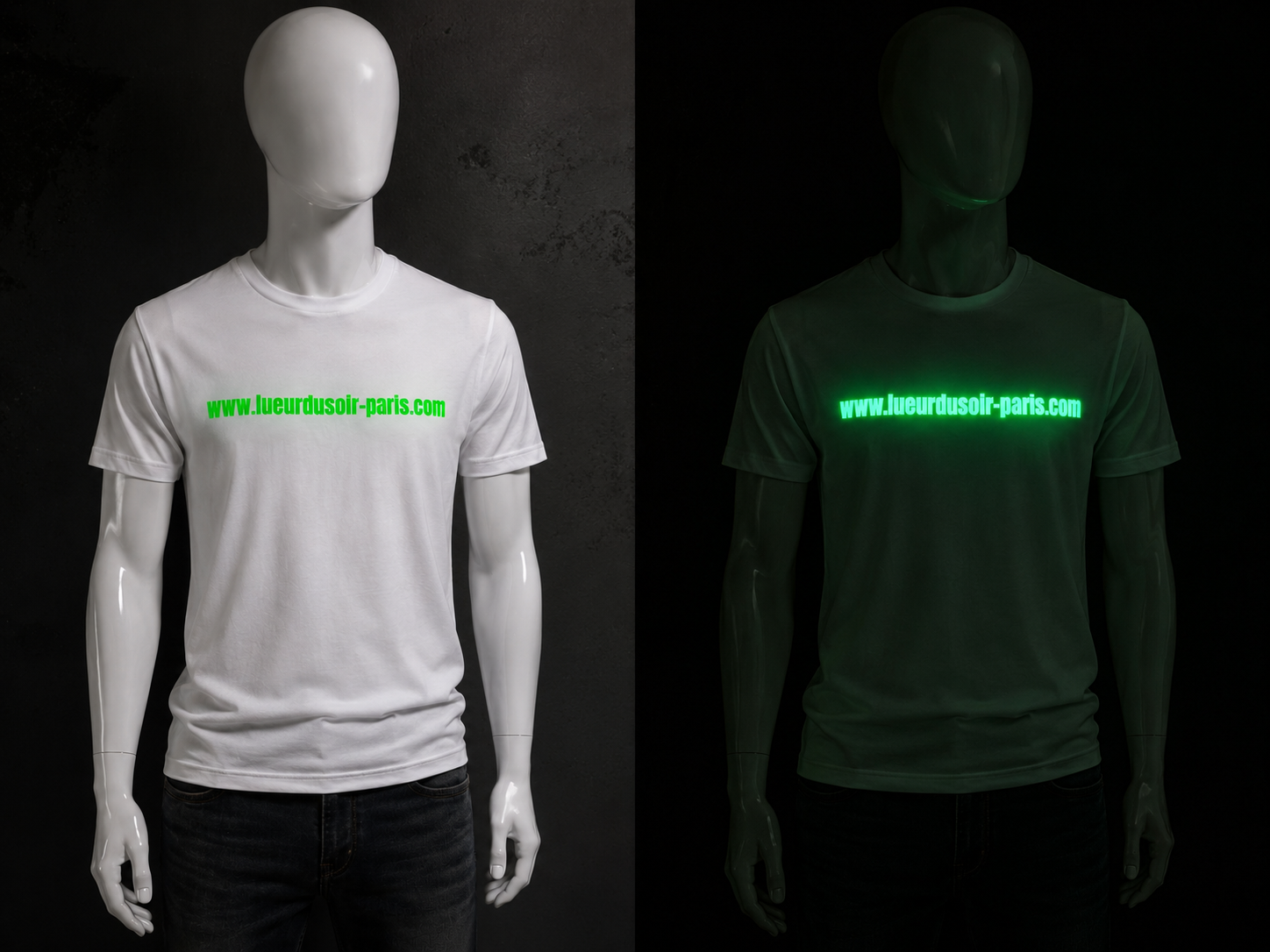 T-shirts phosphorescents personnalisés
